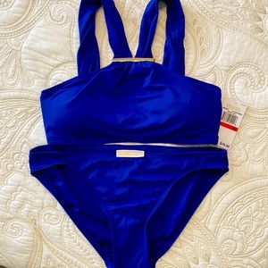 NWT Michael Kors royal blue bikini bathing suit - top XS/bottom S.